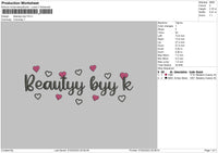 Beauty Byy Embroidery File 6 sizes