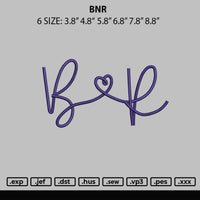 Bnr Embroidery File 6 sizes