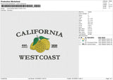 CALIFORNIA WEST COAST Embroidery