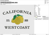 CALIFORNIA WEST COAST Embroidery