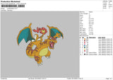 Charizard Embroidery File 6 sizes