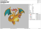 Charizard Embroidery File 6 sizes