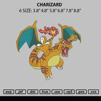 Charizard Embroidery File 6 sizes