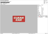 Clean Car Embroidery File 6 sizes