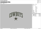 Cowboys Star Embroidery File 6 sizes