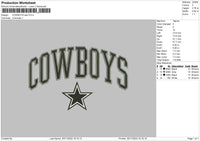 Cowboys Star Embroidery File 6 sizes