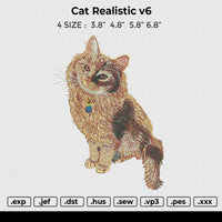 Cat Realistic v6 Embroidery