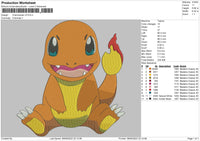 charmander v3 Embroidery