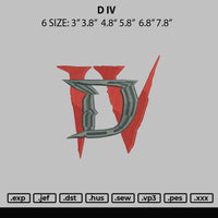 D Iv Embroidery File 6 sizes