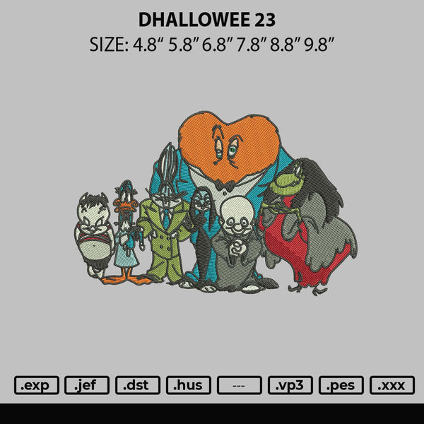 Dhalloween 23 Embroidery File 6 sizes