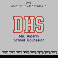 Dhs Embroider File 6 sizes