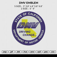 DMV EMBLEM Embroidery