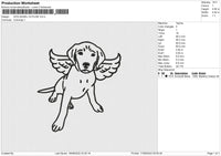 DOG ANGEL OUTLINE Embroidery