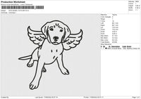 DOG ANGEL OUTLINE Embroidery