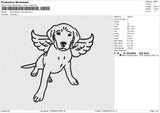 DOG ANGEL OUTLINE Embroidery