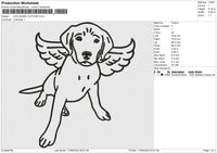 DOG ANGEL OUTLINE Embroidery