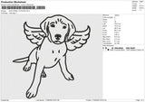 DOG ANGEL OUTLINE Embroidery