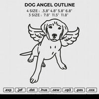 DOG ANGEL OUTLINE Embroidery