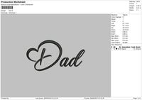 Dad Text Embroidery File 6 sizes