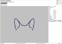 Dog Ear Line Embroidery File 6 sizes