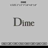 Dime Embroidery File 6 sizes