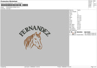 Fernndez H Embroidery File 6 Sizes