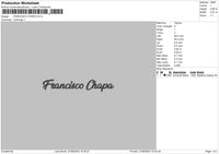 Fransisco C Embroidery File 6 sizes