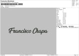 Fransisco C Embroidery File 6 sizes