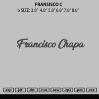 Fransisco C Embroidery File 6 sizes