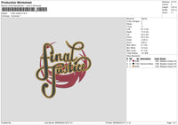 Final Justice Embroidery File 6 sizes