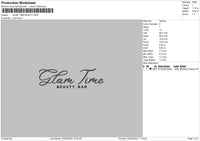 Glam Time Embroidery File 6 sizes