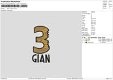 Gian Back Embroiery File 6 sizes