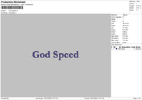 God Speed Embroidery File 6 sizes