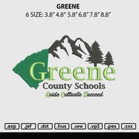 Greene Embroidery File 6 sizes