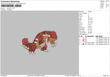 Groudon Embroidery File 6 sizes