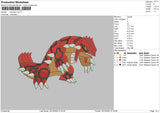 Groudon Embroidery File 6 sizes