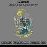 Haunted M Embroidery File 6 sizes