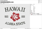 HAWAII ALOHA STATE Embroidery