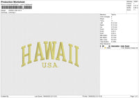 Hawaii Usa Embroidery