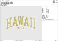 Hawaii Usa Embroidery