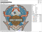 Harley Davidson Blue Eagle Embroidery