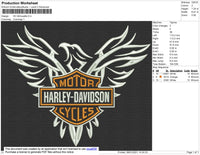 Harley Davidson Silhouette Embroidery