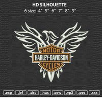 Harley Davidson Silhouette Embroidery