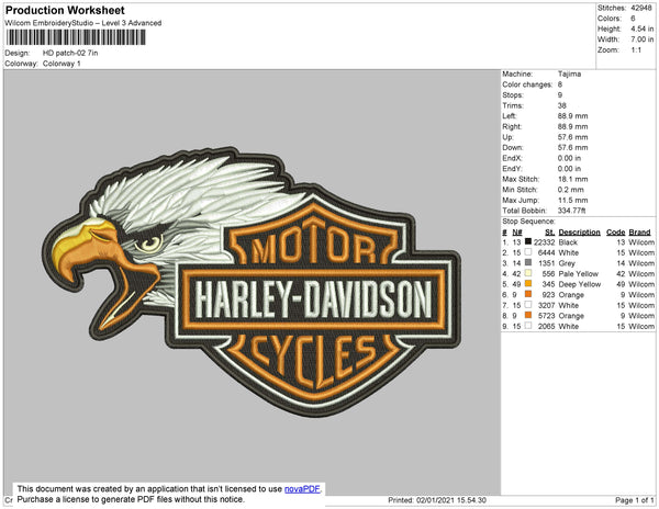 Harley Davidson Patch 02 – embroiderystores