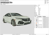 Honda Car V2 Embroidery File 6 sizes