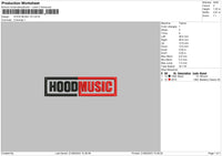 Hood Music V3 Embroidery File 6 sizes