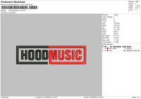 Hood Music V3 Embroidery File 6 sizes