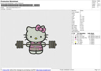 Hello Kitty Bodybuilding Embroidery File 6 size