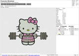 Hello Kitty Bodybuilding Embroidery File 6 size