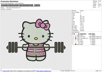 Hello Kitty Bodybuilding Embroidery File 6 size